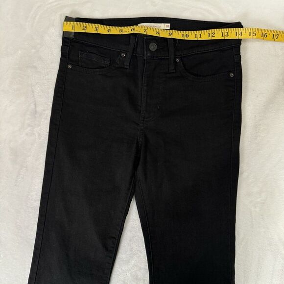 Levi's 315 Shaping Bootcut Jeans Size 28 Black Mid Rise Stretch Western Boho - Picture 9 of 14